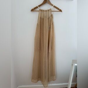 Haute Hippie NWOT | Tan Knit Dress Beach Sheer Robe size small seashell detail